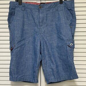 Buffalo David Bitton Shorts Sz 32 Blue Cargo Denim Mens